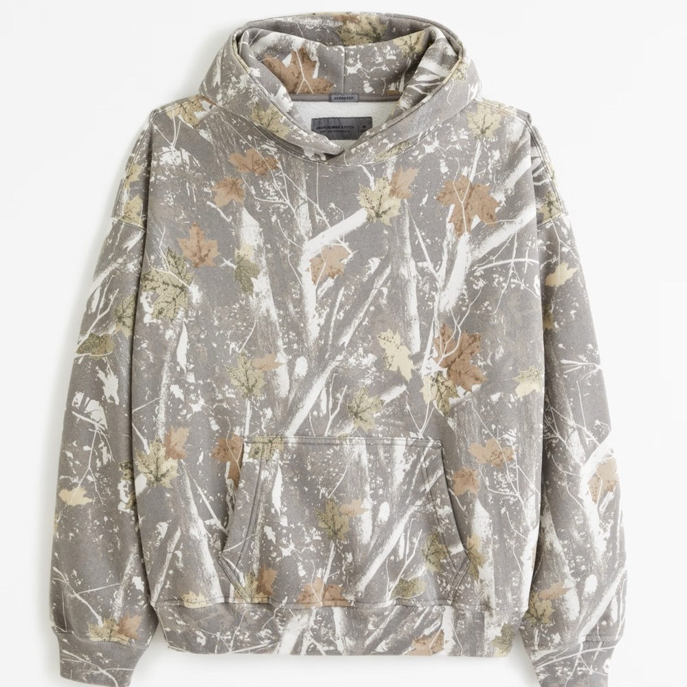 Abercrombie essential hoodie camo size LARGE tall